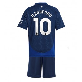 Manchester United Marcus Rashford #10 Uit tenue Kids 2024-25 Korte Mouw (+ Korte broeken)